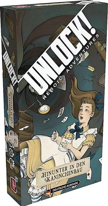 Actual product image Asmodée SCOD0045 - Unlock! - Down in the rabbit hole (single scenario) Box5C - Card game (DE edition) (German, 1 - 6 Players)