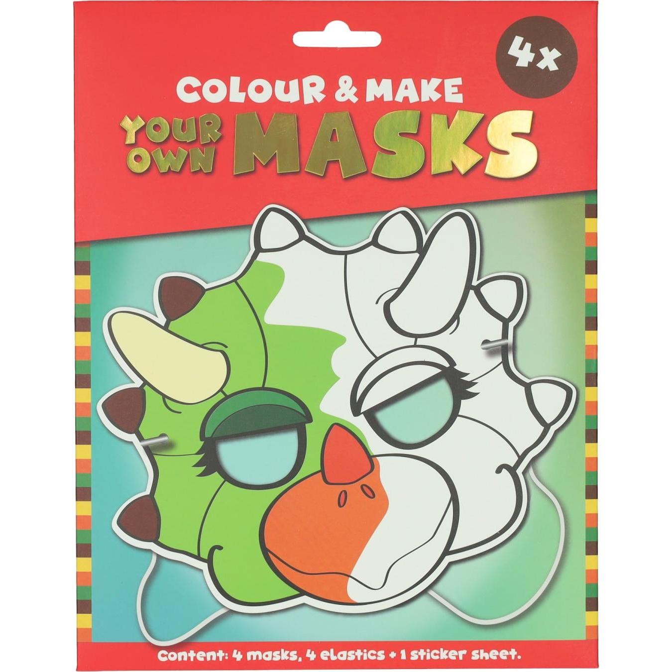 Wins Holland Dino-Maske zum Selbstgestalten – 4 Masken