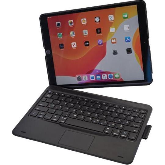 Next Concept XCEED CoverKey 2.0 - Tastatur og folio-kasse - trådløs - sort - für Apple 10.2-Zoll iPad (7-8. Gener, Table...