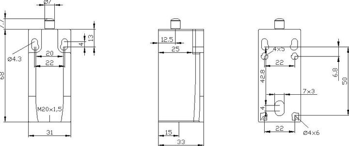 Produktbild Siemens Positionsschaltergehäuse 1S 1Ö 50mm