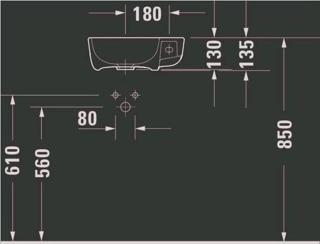 Produktbild Duravit Handwaschbecken ME by Starck o ÜL m HLB 400x220mm 1 HL re we sdm WG (220 mm, 400 mm)