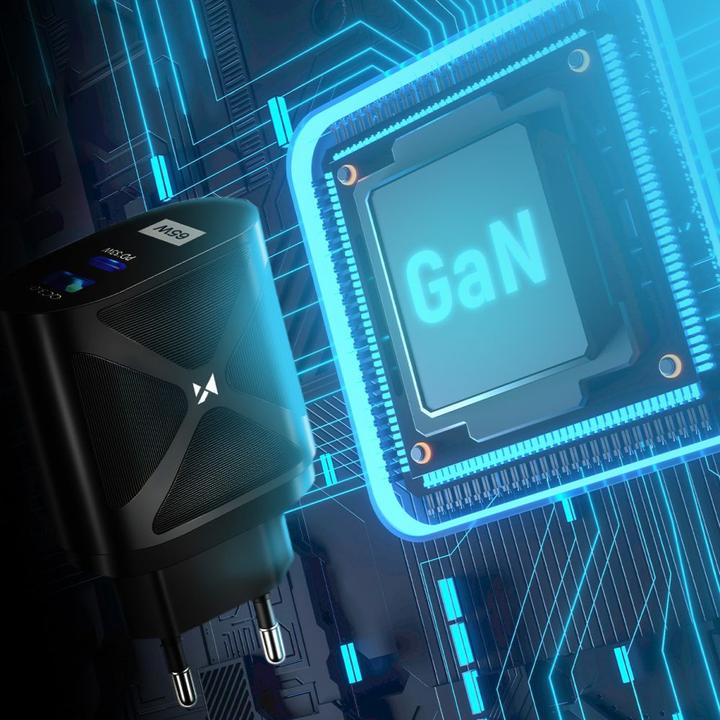 Image du produit Wozinsky petit chargeur GaN 65W avec ports USB, USB supports fast charging noir (WWCGM1) (65 W)