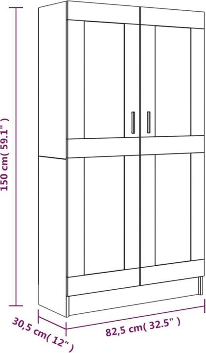 Immagine prodotto vidaXL Bücherschrank Räuchereiche 82,5x30,5x150 cm (82,5 x 30,5 x 150 cm)