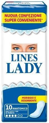 Actual product image Lines Lady Anatomical Absorbent Pads 10 Pcs (2740770 x)