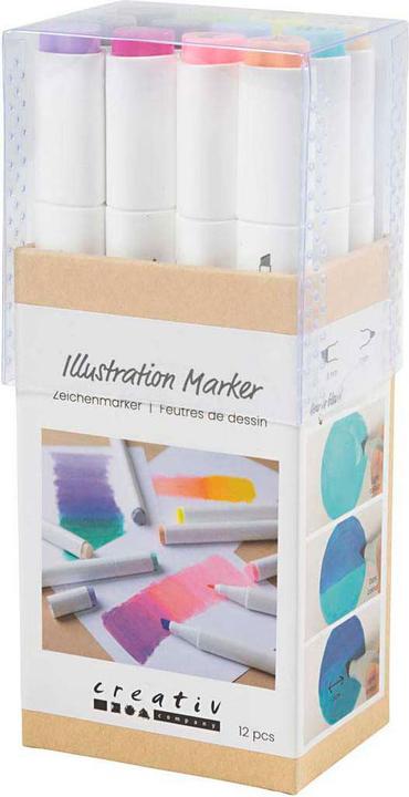 Actual product image Creativ Company Kalligraphiemarker 1+ 8 mm, 12 Stück, Pastellfarben (12x)