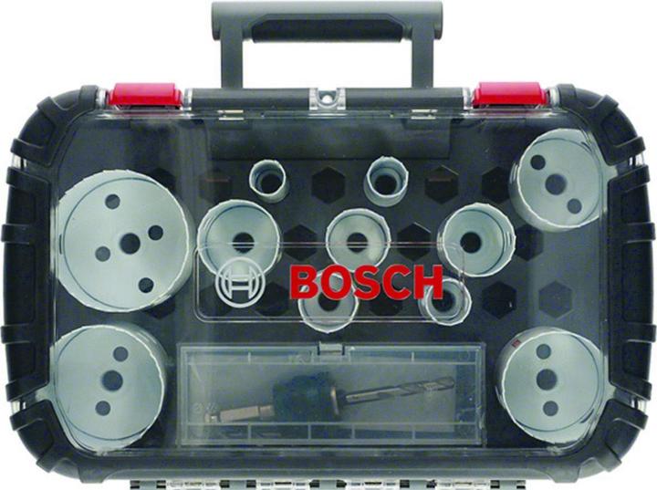 Bosch Professional Zubehör 14-teiliges Universal-Set, 2 Lochsägen Progressor for Wood&Metal (20 mm, 22 mm, 25 mm, 32 mm, 35 mm, 40 mm, 44 mm, 51 mm, 60 mm, 68 mm, 76 mm)