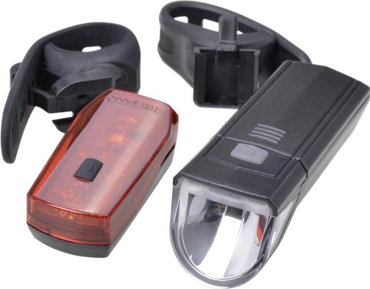 Filmer Fahrradbeleuchtung Set 30 LUX LED batteriebetrieben Schwarz