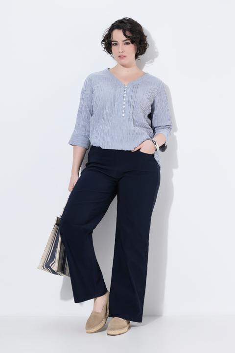 Produktbild Ulla Popken Bengalinhose Mary, weites Bein, Elastikbund, Stretch (60)