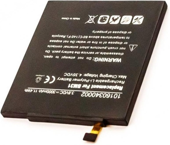 Actual product image AccuCell Battery Xiaomi 3, M3, Mi3, BM31