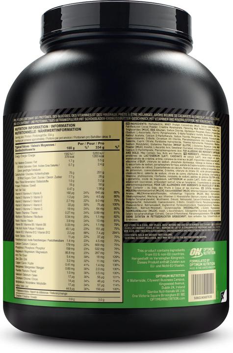 Immagine prodotto Optimum Nutrition massa seria (Burro di Arachidi, Chocolate, 1 pz., 2722 g)