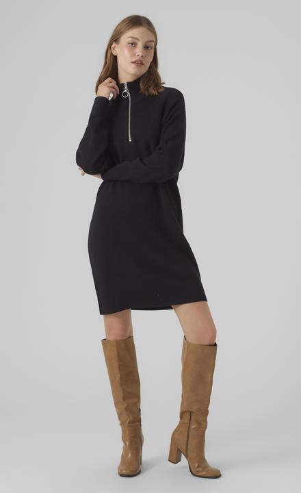 Produktbild Vero Moda VMGOLDNEEDLE LS HIGHNCK ZIPPER DRESS REP Strickkleid (XS)