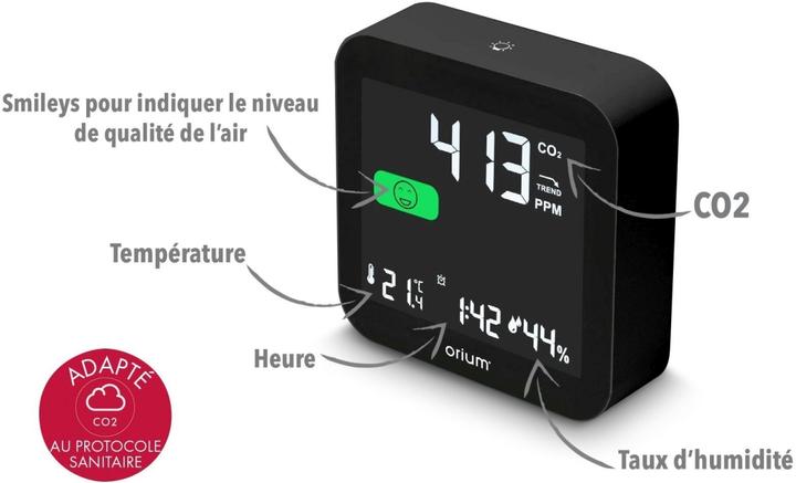 Actual product image Orium CO2 measuring device, Quaelis 14, CO2 speed control, air quality, humidity and temperature