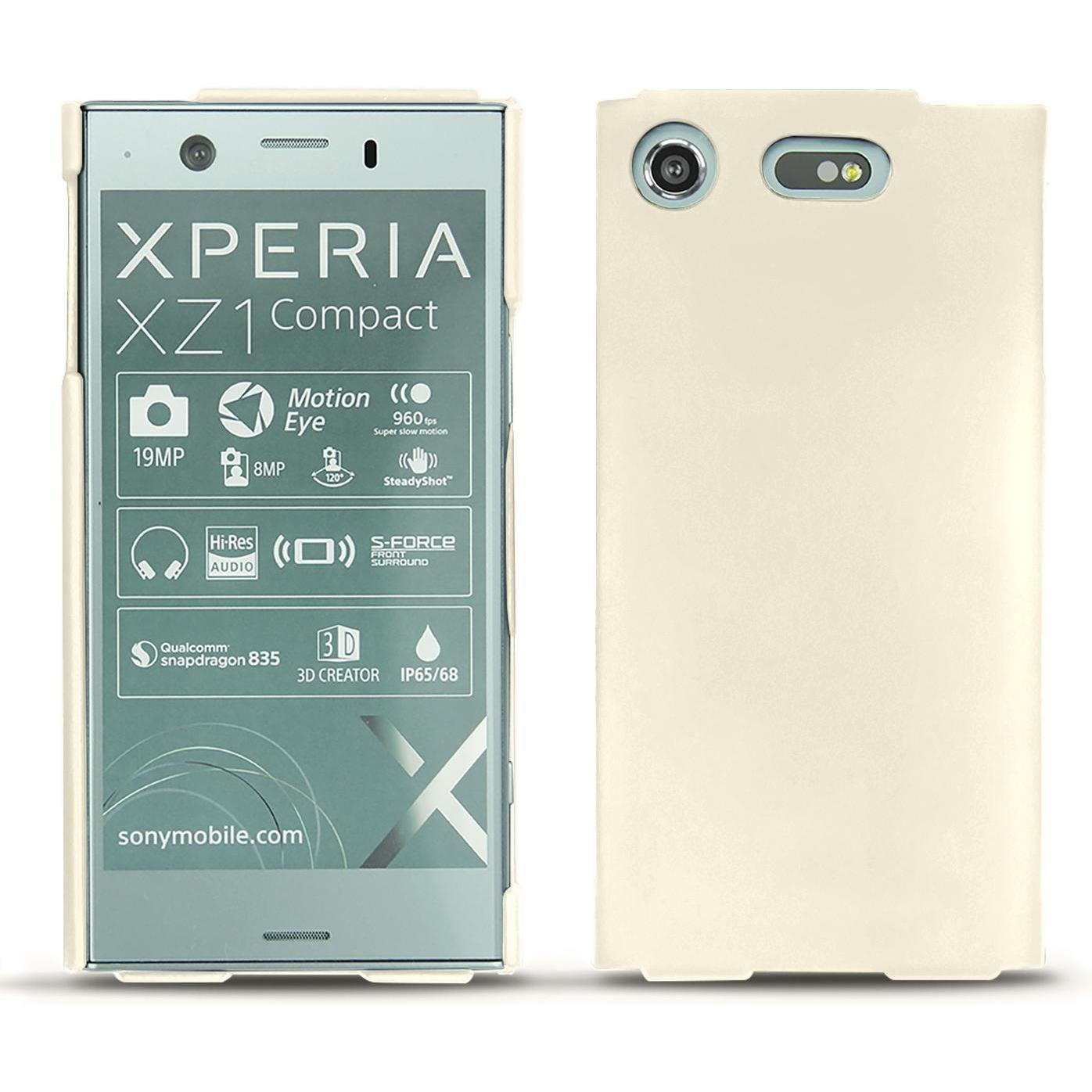 Noreve Lederschutzhülle (Sony Xperia XZ1 Compact), Smartphone Hülle, Weiss