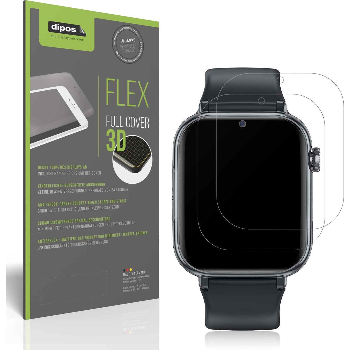Dipos Full Cover Schutzfolie Matt, Smartwatch Schutzfolie, Transparent