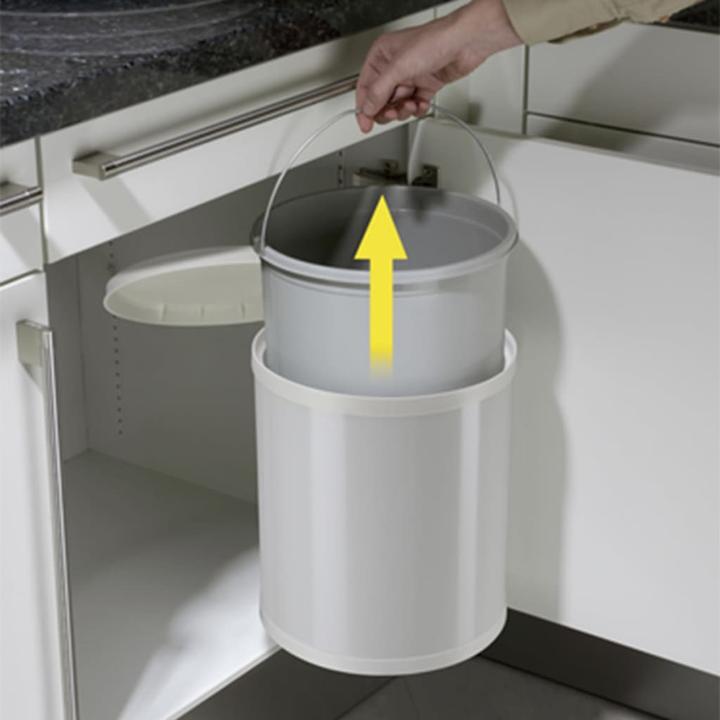 Image du produit Hailo Compact-Box M, poubelle encastrable, 15 litres, blanc (15 l)