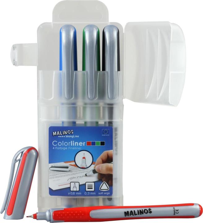 Produktbild Malinos Fineliner Color 4 Farben 4+ (4x)
