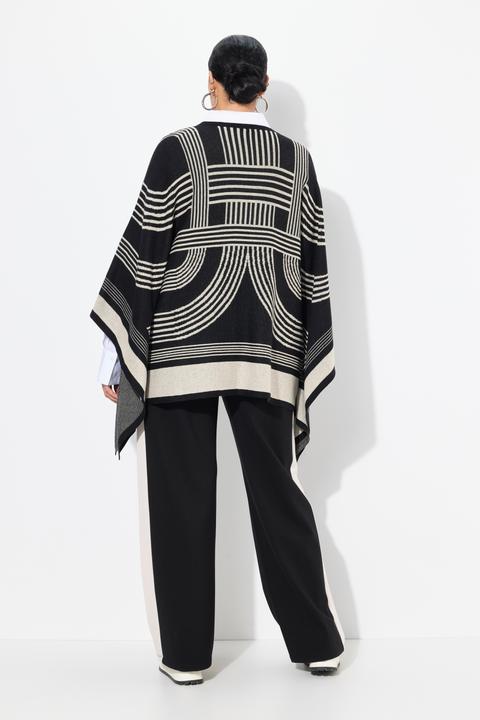 Produktbild Ulla Popken Strickponcho, Oversized, Rundhals, Baumwollmix (50, 52, 54, 56)