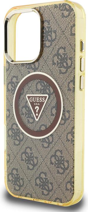 Immagine prodotto Guess Case IML Metal Glitter 4G Circle Triangle MagSafe for iPhone 16 Pro Max brown (Apple iPhone 16 Pro Max)