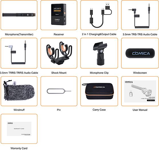 Produktbild Comica 2.4G Super Cardioid Condenser Wireless Shotgun Microphone