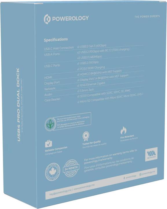 Immagine prodotto Powerology 15 in 1 Dual Dock Station PD 100W (USB-C, 15 porte)