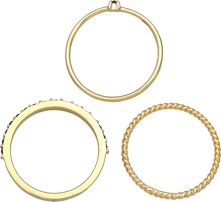 Immagine prodotto Elli Set di anelli, anello solitario, anello ritorto (66, 925 Argento)