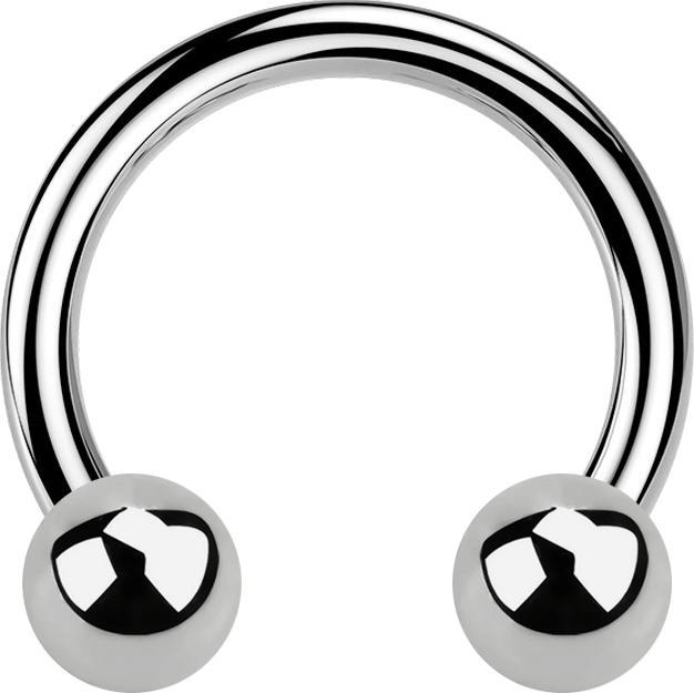 Image du produit Star Piercing Circular Barbell argent avec deux boules (Titane, sans laiton)