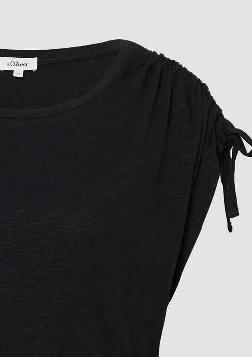 Produktbild S.Oliver T-Shirt T-Shirt mit Flammgarnstruktur und Raffung (44)