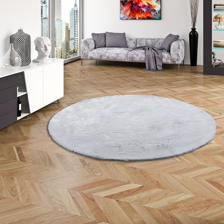 Produktbild Pergamon Luxus Super Soft Fellteppich Plush Rund (Ø 160 cm)