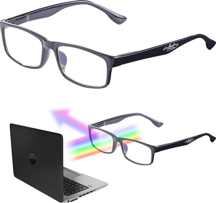 Produktbild Infactory Augenschonende Bildschirm-Brille mit Blaulicht-Filter, +3,5 Dioptrien