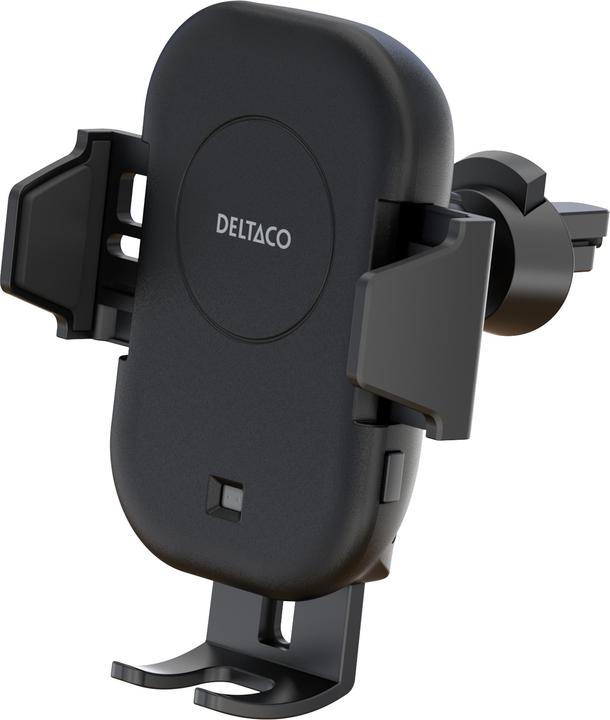 Productafbeelding Deltaco Wireless car charger | 15 W | automatic open and close | dual mounts | black