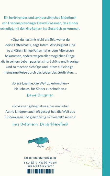 Produktbild Opa, warum hast du Falten? (Deutsch, Anne Birkenhauer, David Grossman, Ninamasina, 2023)