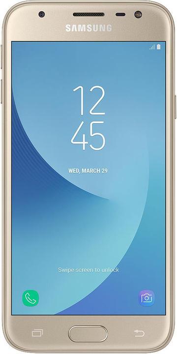 Samsung Galaxy J3 (2017) Duos (16 GB, Gold, 5", Dual SIM + SD, 13 Mpx, 4G)