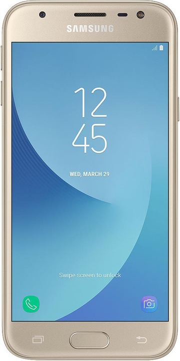 Produktbild Samsung Galaxy J3 (2017) Duos (16 GB, Gold, 5", Dual SIM + SD, 13 Mpx, 4G)