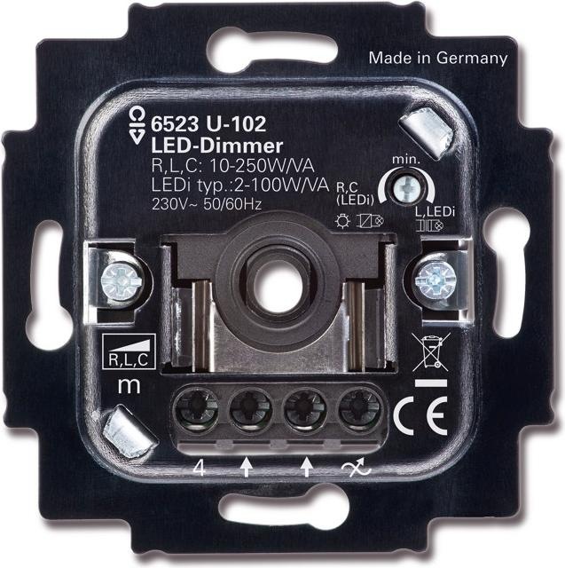 Produktbild Busch-Jaeger Busch-Dimmer Einsatz UP 6523 U-102 LED universal Drehdimmer 2-100 Watt
