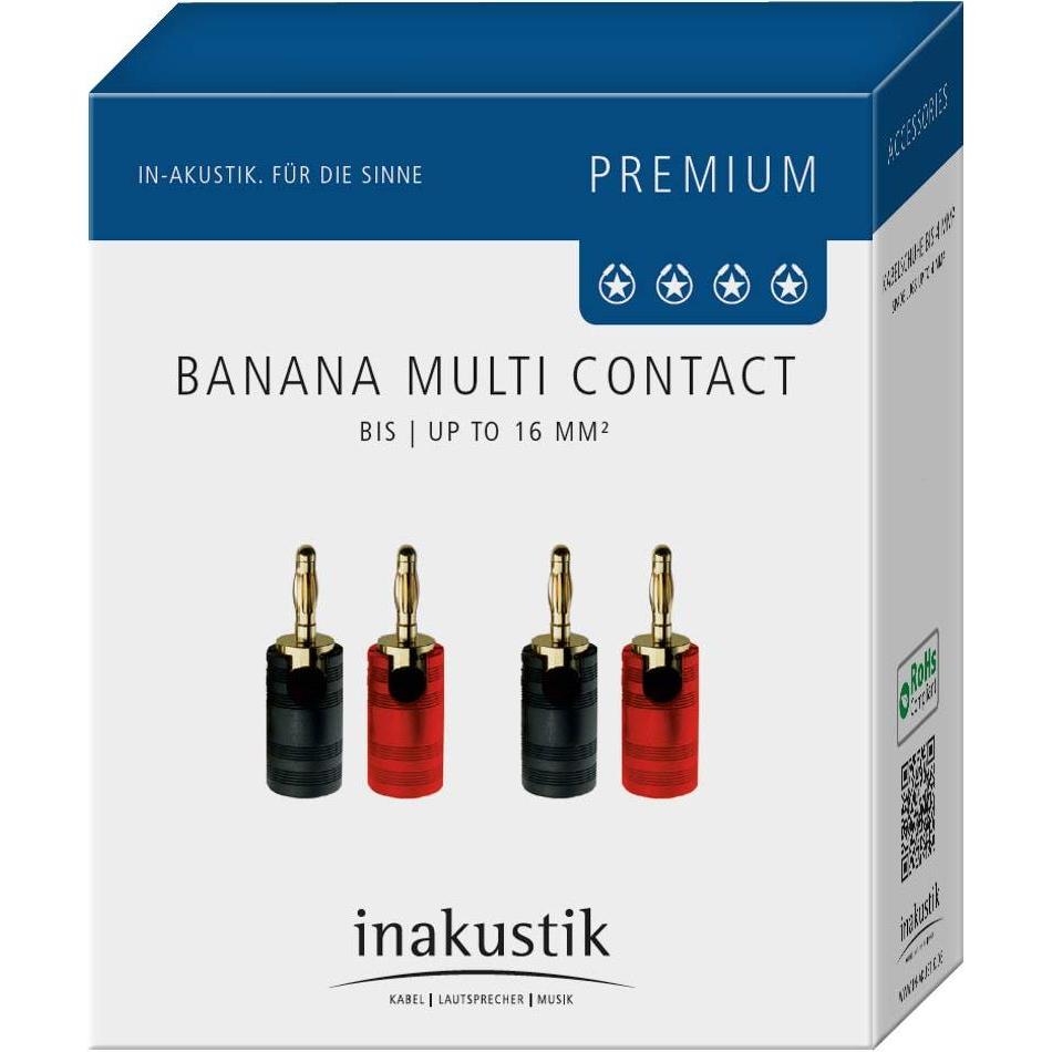 Inakustik Premium Banana Multi Contact (set di 4) (4.4mm (Bantam)), Cavo audio