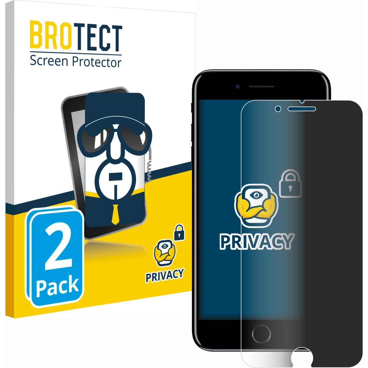 BROTECT Sichtschutzfolie Anti-Spy Privacy Folie Blaulicht-Schutz (2 Stück, Apple iPhone 7 Plus), Smartphone Schutzfolie,...