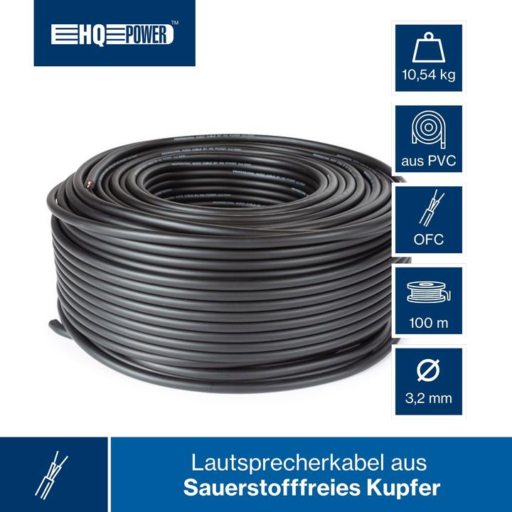 Actual product image Cables SPEAKER WIRE - BLACK - 2 x 2.50 mm² - 100 m (100 m, 2.50 mm²)