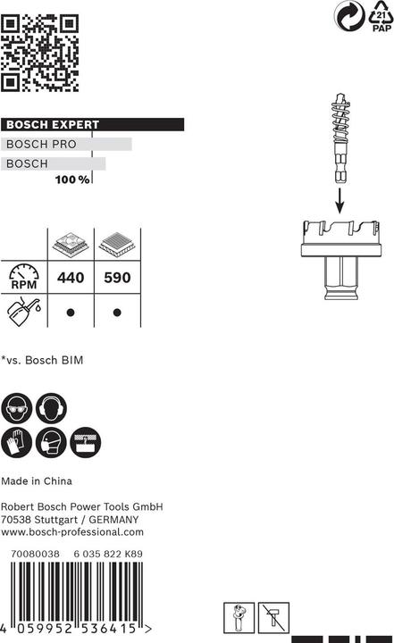 Image du produit Bosch Professional Zubehör Scie cloche Expert Sheet Metal, 27 x 40 mm (27 millimètres)