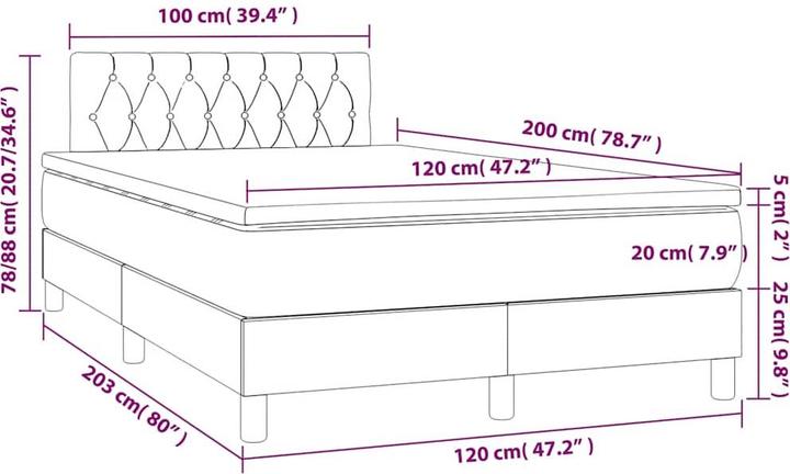 Actual product image vidaXL Boxspringbett (120 x 200 cm)