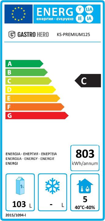 Energie-Label Gastro Hero Kühlschrank Premium