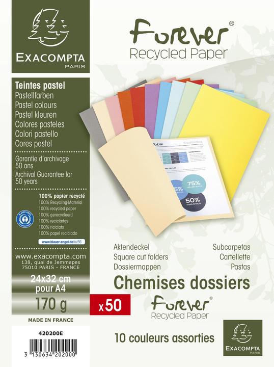 Image du produit Exacompta Fardes de classement - Couvertures de dossiers (24 x 32 cm, 50 x)
