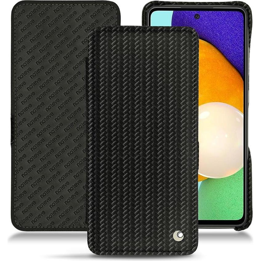 Noreve Lederschutzhülle horizontal (Samsung Galaxy A52), Smartphone Hülle, Schwarz