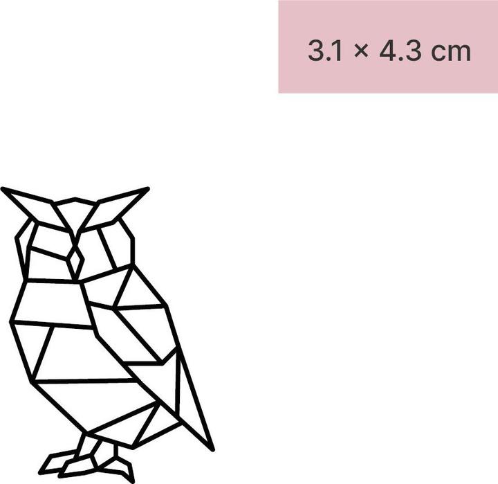 Actual product image minink Temporary tattoo - Geometric owl