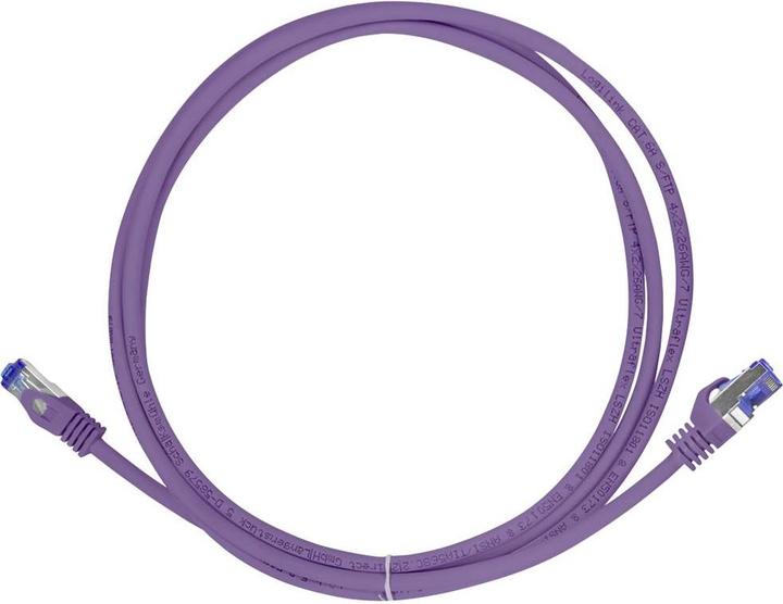 Produktbild LogiLink Patchkabel Ultraflex, Kat.6A, S/FTP, 2,0 m, violett mitCat.7 Rohkabel, extra flexibles & weiches Kab (S/FTP, CAT6a, 2 m)