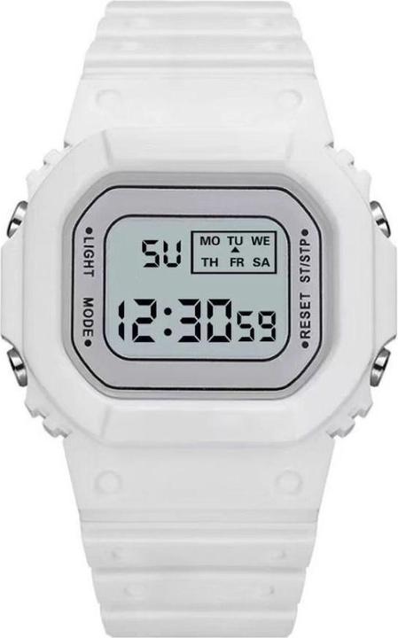 Actual product image Cbx Quadro Sport watch, digital watch with silicone strap white (44 mm)