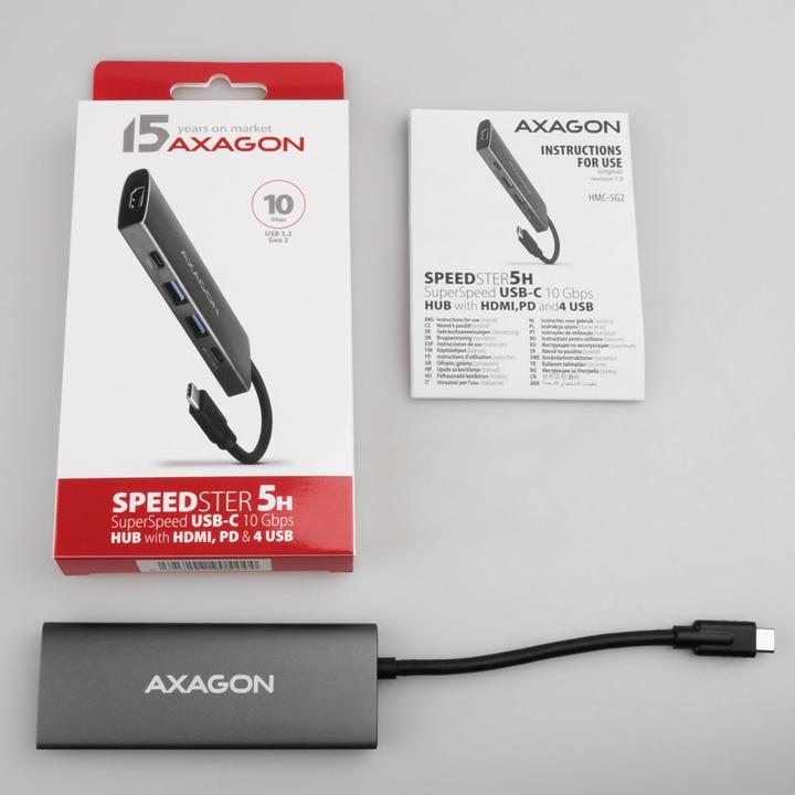 Produktbild Axagon HMC-5G21 USB-C 10 Gbit / s Speedster 5in1 Hub (USB-C)