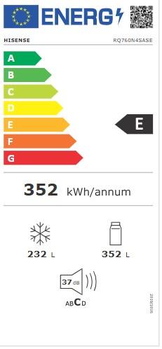 Energie-Label Hisense RQ760N4SASE (584 l)