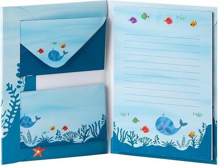 Produktbild Rössler Kinder-Papeterie Wal (165 x 235 mm, 10 x)