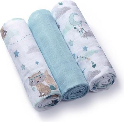 Babyono Natürliche Bambuswindeln Blau (70 cm, 70 cm)