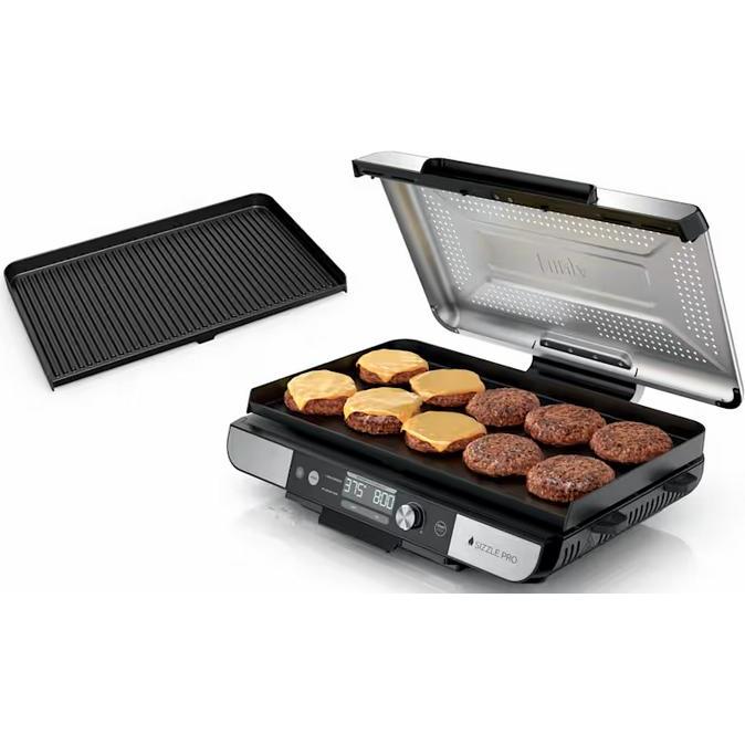 Ninja Grill a Contatto Interno Sizzle Pro XL, Griglia a contatto, Nero, Argento